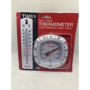 Timex Two Pack Thermometer Window and Wall Tube #TX1024 USA NOS